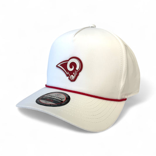 Owasso Rams - 3D Rubber Patch Ram Icon - Imperial Rope Hat (White/Red)