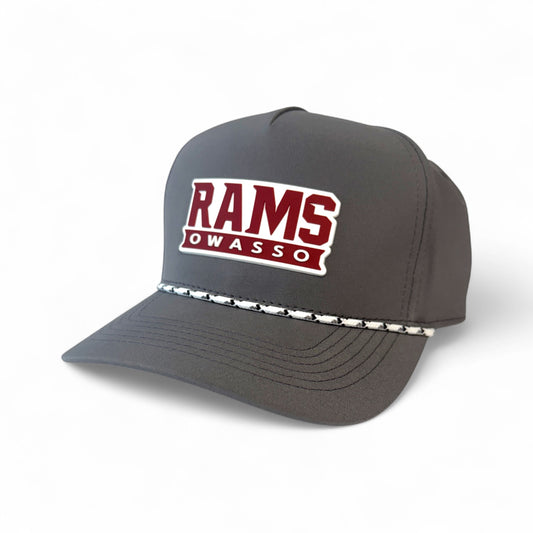 Owasso Rams - 3D Rubber Patch Rams Owasso - Rope Snapback Hat