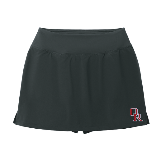 Owasso Rams - Embroidered Interlocking OR - Ladies Skort (Black)