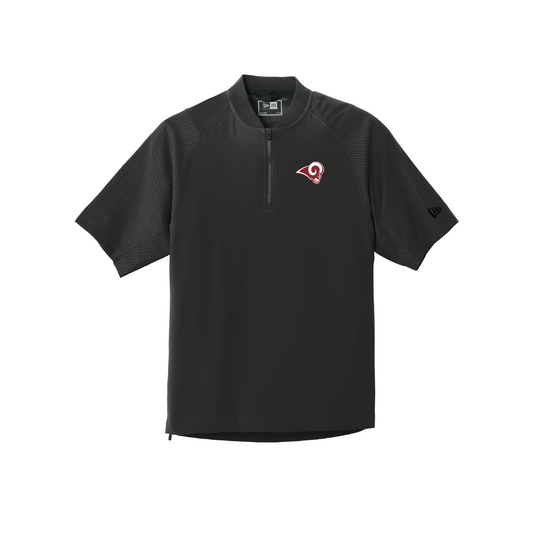 Owasso Rams - Embroidered Ram - New Era Mens 1/4 Zip Cage Top (Black)