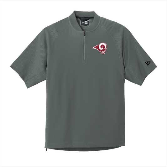 Owasso Rams - Embroidered Ram - New Era Mens 1/4 Zip Cage Top (Gray)