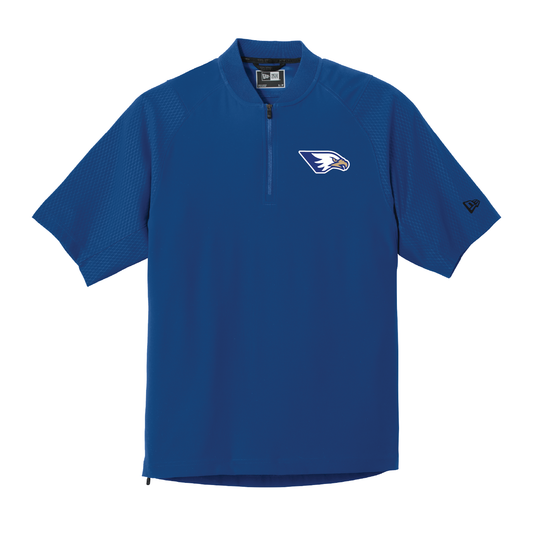 Rejoice Eagles - Embroidered Athletic Eagle - New Era Mens 1/4 Zip Cage Top (Blue)
