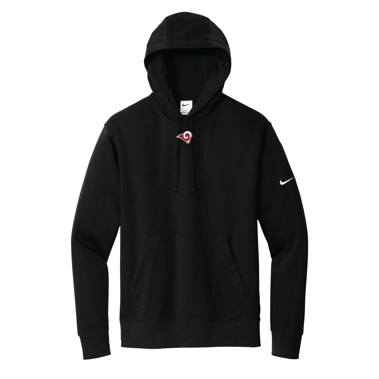 Owasso Rams - Embroidered Small Ram - Unisex Nike Hoodie (Black)