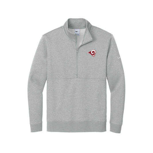 Owasso Rams - Embroidered Ram - Unisex Nike 1/2 Zip Sweatshirt (Grey)