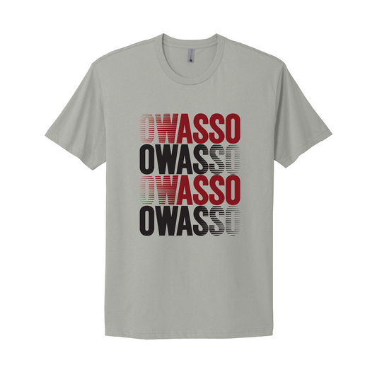 Owasso Rams - Screen Print Owasso Alternate Lines - Unisex Cotton Tee(Grey)