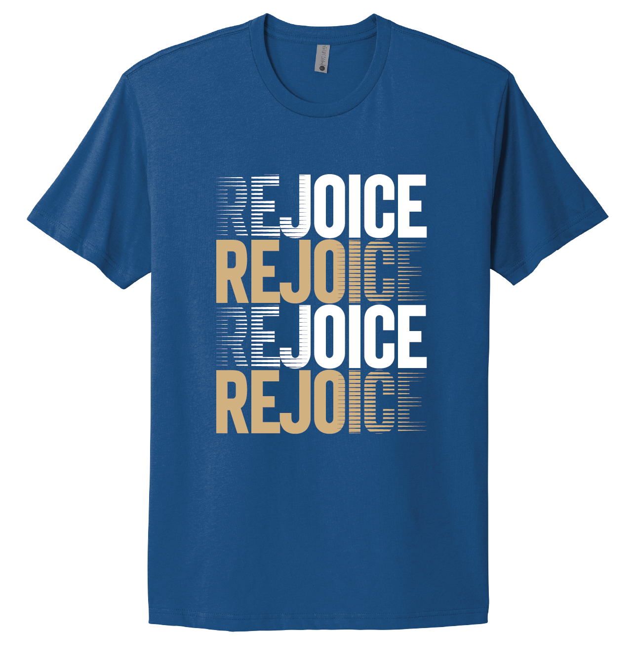 Rejoice Eagles - Screen Print Rejoice Alternate Lines - Unisex Cotton Tee(Blue)