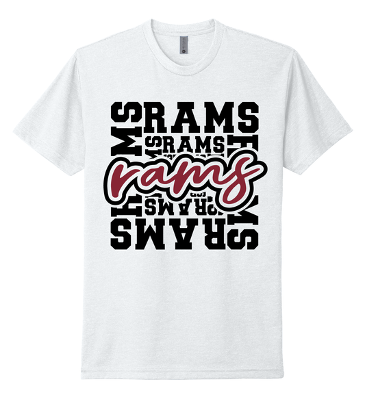 Owasso Rams - Screen Print Rams Subway - Tee (White)