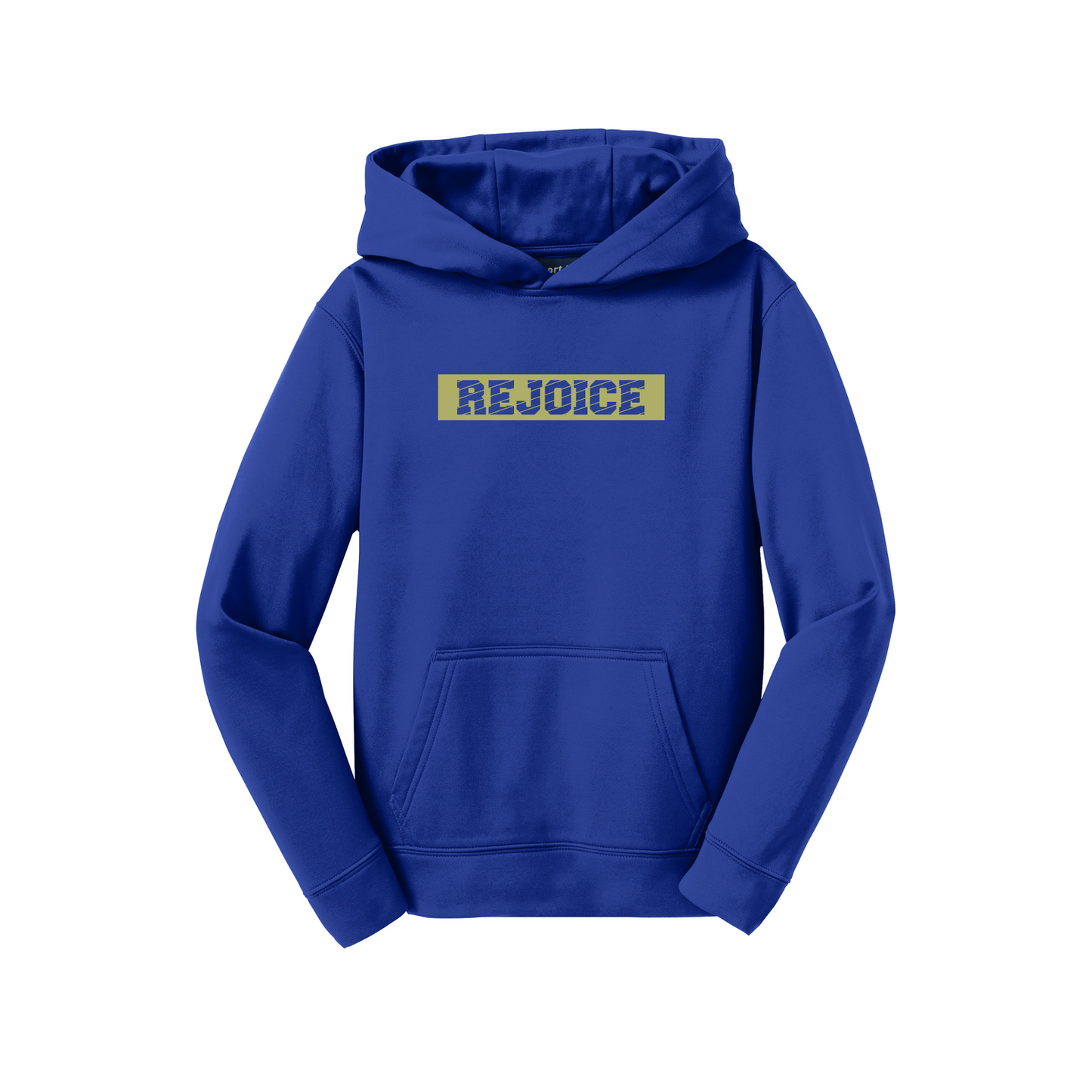 Rejoice Eagles - Screen Print Rejoice Box Angle - Youth Sport-Wick Fleece Hoodie