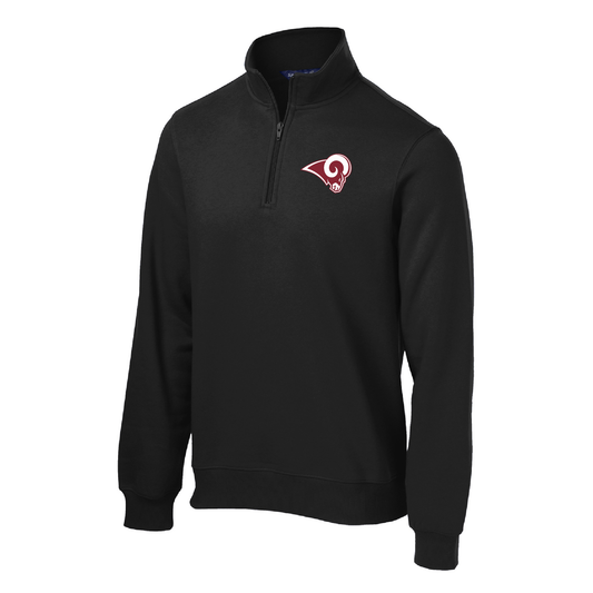 Owasso Rams - Embroidered Ram Logo - 1/4-Zip Sweatshirt