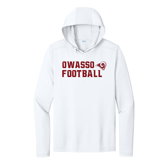 Owasso Rams - Screen Print Owasso Rams Football - Hooded UV Performance Long Sleeve