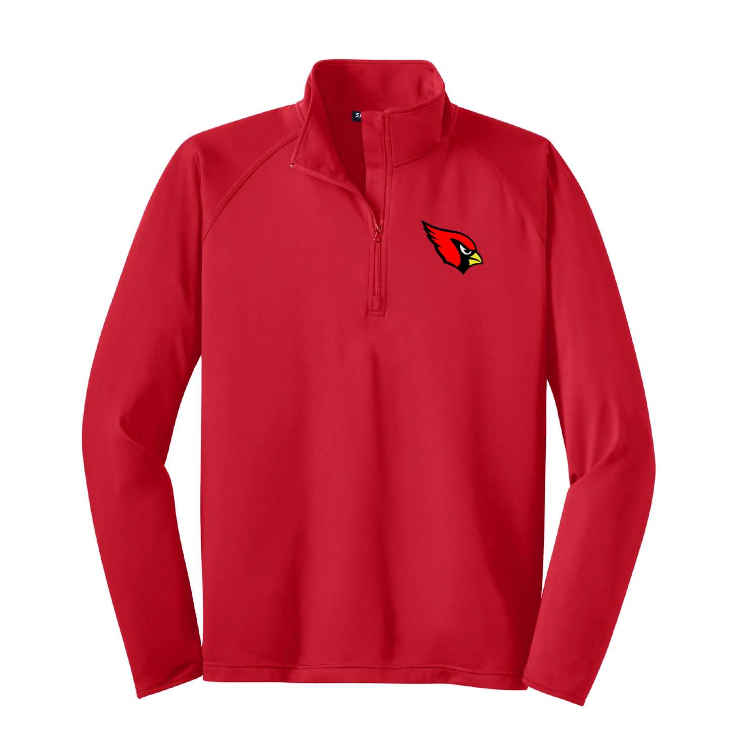 Collinsville Cardinals - Embroidered Cardinal - 1/4 Zip Stretch Pullover (True Red)