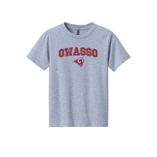 Owasso Rams – Screen Print Owasso Mesh Arched Ram  – Youth Tee