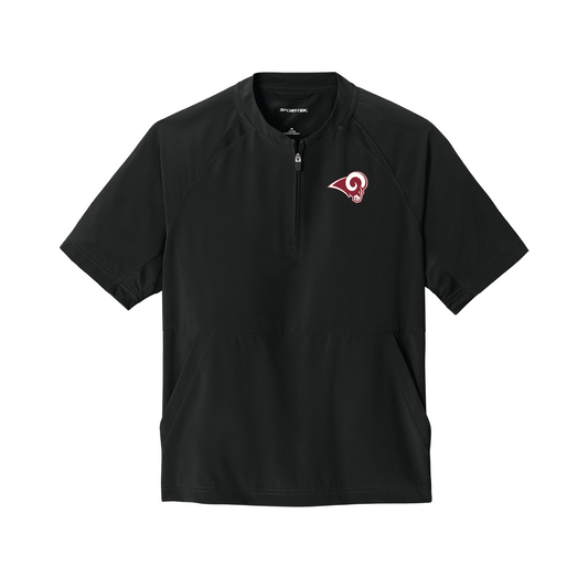 Owasso Rams- Embroidered Ram - Youth 1/4 Zip Cage Top (Black)