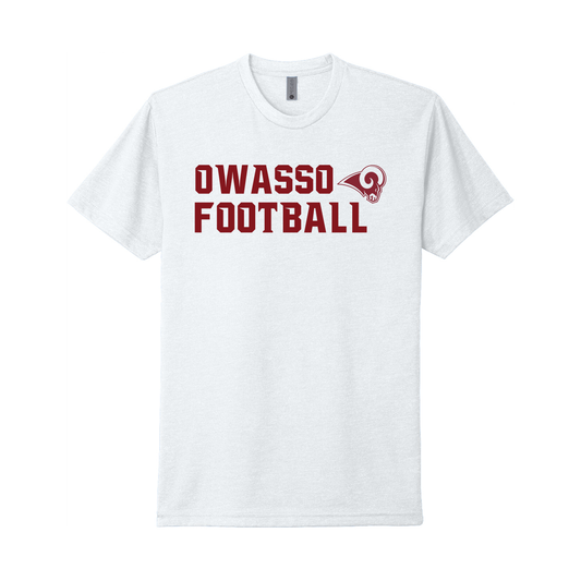 Owasso Rams - Screen Print Owasso Football - UV Performance Tee (White)